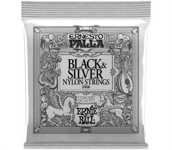 Ernie Ball 2406 Ernesto Palla Black&Silver Nylon Medium 28-42 - Струны для классической гитары P02406