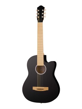 Амистар M-32-BK Акустическая гитара, с вырезом, черная, матовая M-32-BK