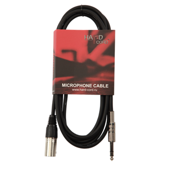 Hardcord MCS-30 микрофонный кабель XLR(M)-Jack mono 6,3mm  3m MCS-30