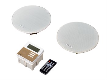 Laudio LAMX210SBK Комплект из 2 потолочных громкоговорителей и настенного усилителя LAMX210SBK