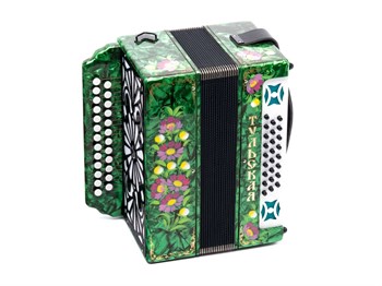 Тульская Гармонь G-21-GR Гармонь Тульская-301М 25х25-III с двумя ремнями, зеленая G-21-GR
