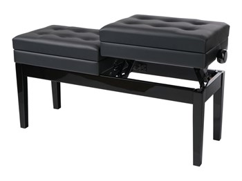 Rin HY-PJ026 Банкетка двойная, черный глянец, искусственная кожа HY-PJ026