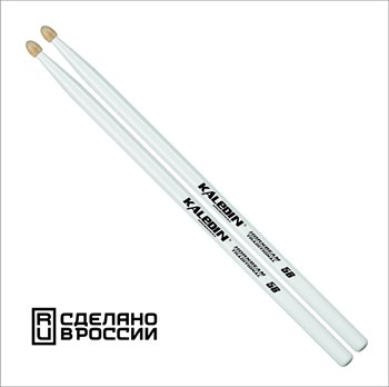 Kaledin Drumsticks 7KLHBW5B 5B Барабанные палочки, граб, деревянный наконечник, белые 7KLHBW5B