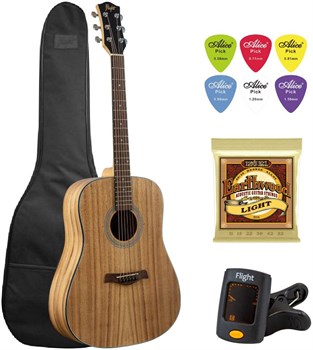 FLIGHT D-175 AC dPACK 1 - Гитара акустическая (набор) шестиструнная D-175 AC DPACK 1