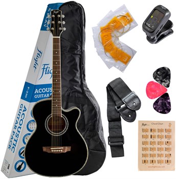 FLIGHT F-230 BLK PACK - Гитара акустическая в наборе F-230 BLK PACK