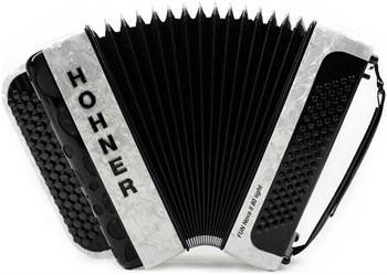 HOHNER Fun Nova II 80 light white perloid celluloid (B-Stepped) - Баян A7001