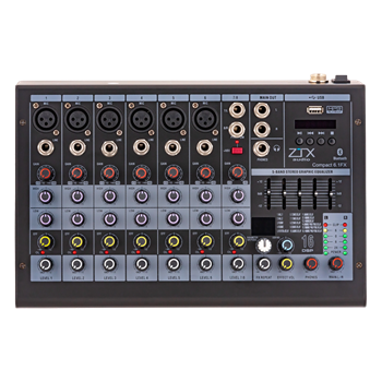 ZTX Audio Compact 6.1Fx микшерный пульт 6mono, 1stereo каналы с MP3/DSP/BT Compact 6.1Fx