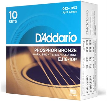 D'addario EJ16-10P - Струны для акустической гитары EJ16-10P