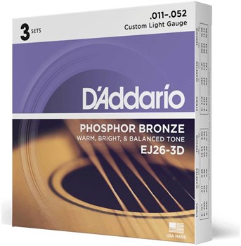 D'addario EJ26-3D - Струны для акустической гитары EJ26-3D