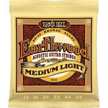Ernie Ball 2003 Earthwood 80/20 Bronze Medium Light 12-54 - Струны для акустической гитары P02003