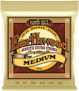 Ernie Ball 2002 Earthwood 80/20 Bronze Medium 13-56 - Струны для акустической гитары P02002