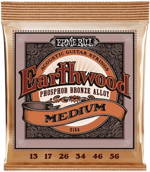 Ernie Ball 2144 Earthwood Phosphor Bronze Medium 13-56 - Струны для акустической гитары P02144