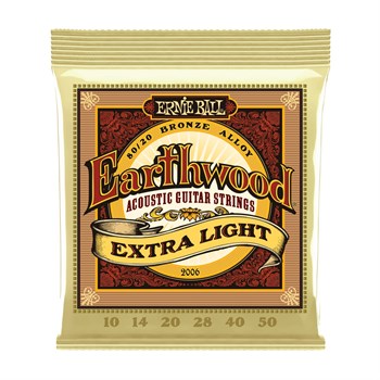 Ernie Ball 2006 Earthwood 80/20 Bronze Extra Light 10-50 - Струны для акустической гитары P02006
