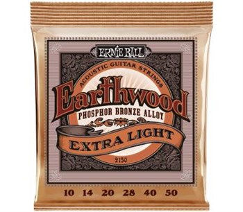 Ernie Ball 2150 Earthwood Phosphor Bronze Extra Light 10-50 - Струны для акустической гитары P02150