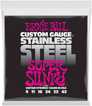 Ernie Ball 2248 Stainless Steel Slinky Super 9-42 - Струны для электрогитары P02248