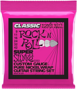 Ernie Ball 2253 Classic Rock n Roll Pure Nickel Slinky Super 9-42 - Струны для электрогитары P02253