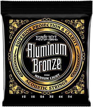 Ernie Ball 2566 Aluminum Bronze Medium Light 12-54 - Струны для акустической гитары P02566