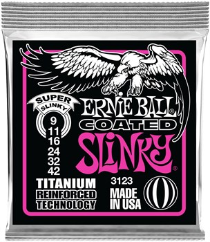 Ernie Ball 3123 RPS Coated Titanium Slinky Super 9-42 - Струны для электрогитары P03123