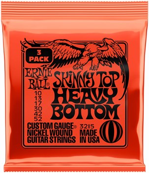 Ernie Ball 3215 Nickel Wound Slinky Skinny Top Heavy Bottom 3 Pack 10-52 - Струны для электрогитары P03215