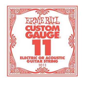 ERNIE BALL 1011 Plain Steel .011 - Струна одиночная для акустической и электрогитары P01011