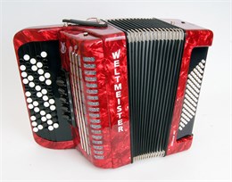 Weltmeister Romance603-III-72/60-RD Romance 603 Аккордеон кнопочный 60/72/III/5, красный Romance603-III-72/60-RD