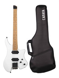 Caraya HL-1A-WH Электрогитара безголовая, белая HL-1A-WH