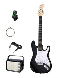 Belcat BST-KIT-BK Электрогитара с комбоусилителем и аксессуарами, черная BST-KIT-BK