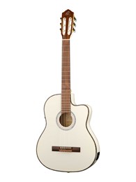 Ortega RCE145WH Family Series Pro Классическая гитара со звукоснимателем, размер 4/4, белая RCE145WH
