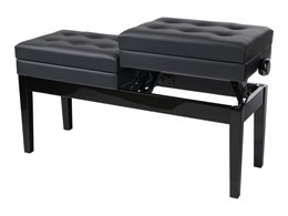 Rin HY-PJ026 Банкетка двойная, черный глянец, искусственная кожа HY-PJ026