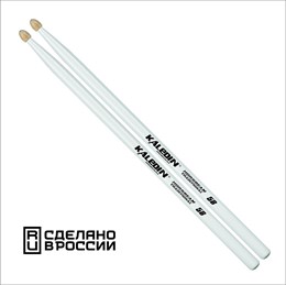 Kaledin Drumsticks 7KLHBW5B 5B Барабанные палочки, граб, деревянный наконечник, белые 7KLHBW5B