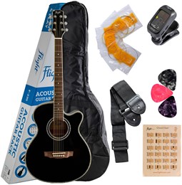 FLIGHT F-230 BLK PACK - Гитара акустическая в наборе F-230 BLK PACK