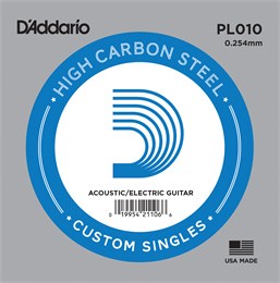 D'addario PL010 - Струна одиночная для акустической и электрогитары PL010