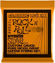 Ernie Ball 2252 Classic Rock n Roll Pure Nickel Slinky Hybrid 9-46 - Струны для электрогитары P02252