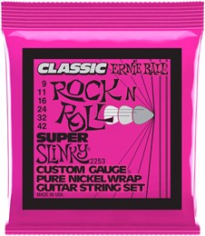 Ernie Ball 2253 Classic Rock n Roll Pure Nickel Slinky Super 9-42 - Струны для электрогитары P02253
