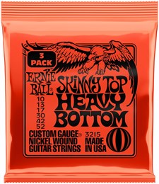 Ernie Ball 3215 Nickel Wound Slinky Skinny Top Heavy Bottom 3 Pack 10-52 - Струны для электрогитары P03215