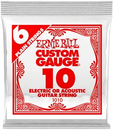ERNIE BALL 1010 Plain Steel .010 - Струна одиночная для акустической и электрогитары P01010