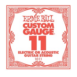 ERNIE BALL 1011 Plain Steel .011 - Струна одиночная для акустической и электрогитары P01011